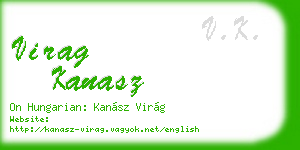 virag kanasz business card