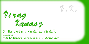 virag kanasz business card